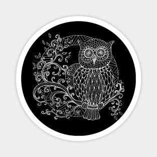 Owl Mandala Drawing Magnet